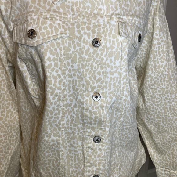 Belle By Kim Gravel 3x Jacket Beige Cheetah Button Up Lagenlook Minimalist - Picture 2 of 8